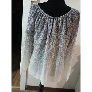 Sanctuary Clothing Ombre Lace Print Long Sleeve Top Womens Size S